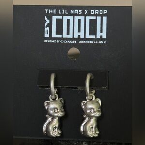 NWT COACH The Lil Nas X Drop Cat Huggie Earrings